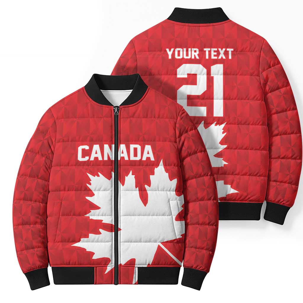 World Football 2026 Canada Custom Bomber Puffer Jacket Canucks Maple Leaf Pattern - Wonder Print Shop