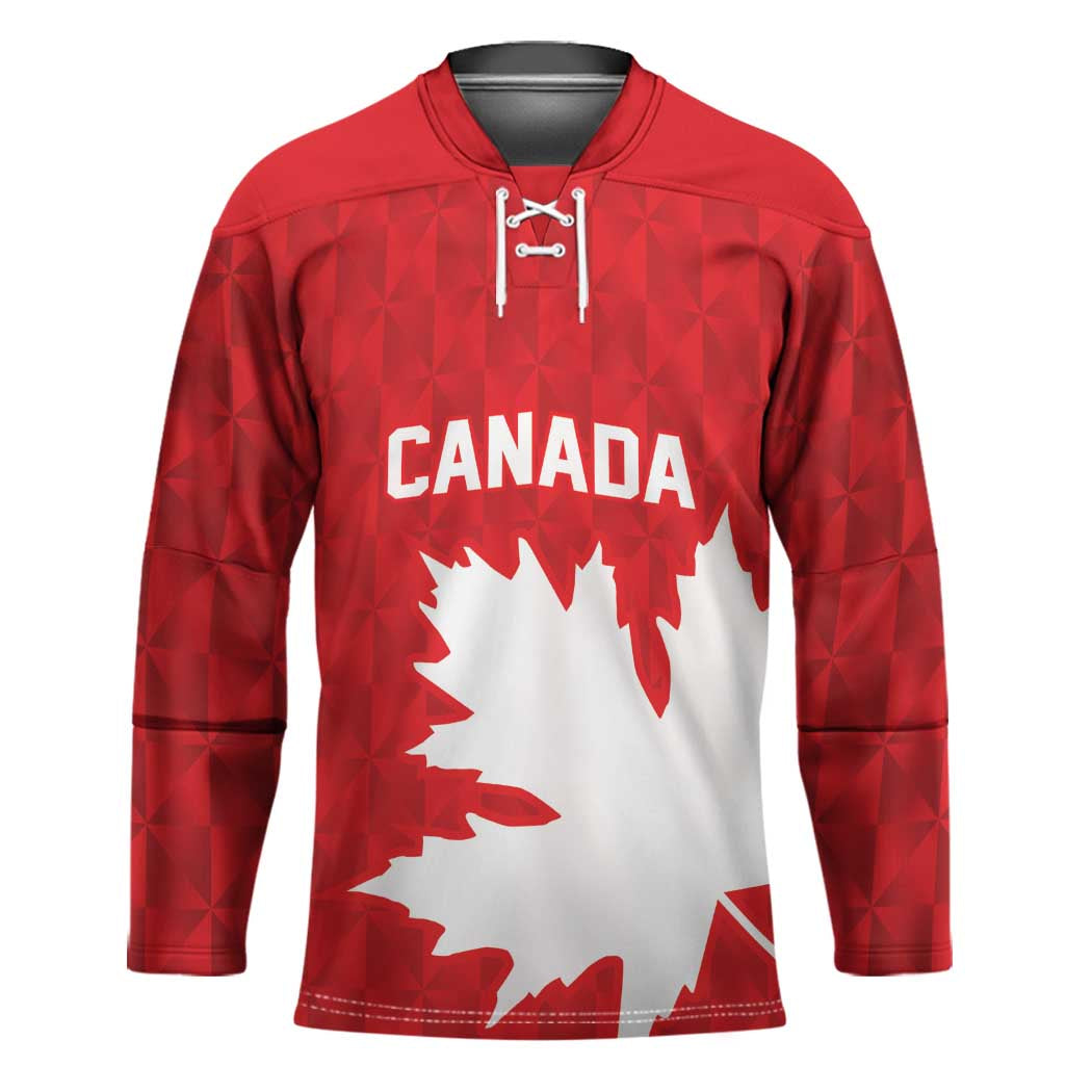 World Football 2026 Canada Custom Hockey Jersey Canucks Maple Leaf Pattern - Wonder Print Shop