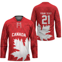 World Football 2026 Canada Custom Hockey Jersey Canucks Maple Leaf Pattern - Wonder Print Shop