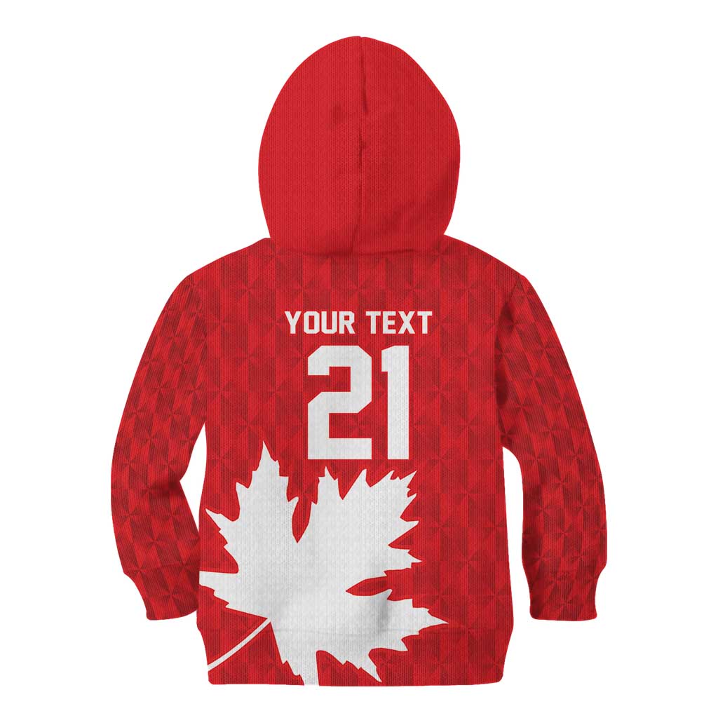 World Football 2026 Canada Custom Kid Hoodie Canucks Maple Leaf Pattern - Wonder Print Shop