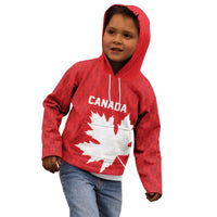 World Football 2026 Canada Custom Kid Hoodie Canucks Maple Leaf Pattern - Wonder Print Shop