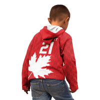 World Football 2026 Canada Custom Kid Hoodie Canucks Maple Leaf Pattern - Wonder Print Shop