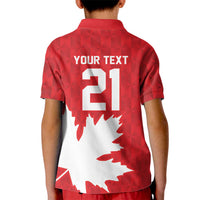 World Football 2026 Canada Custom Kid Polo Shirt Canucks Maple Leaf Pattern - Wonder Print Shop