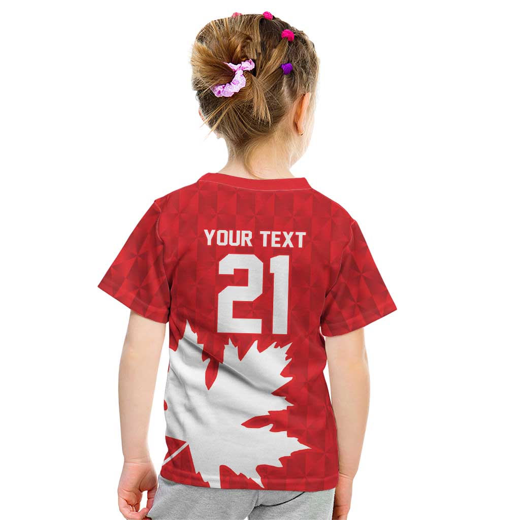 World Football 2026 Canada Custom Kid T Shirt Canucks Maple Leaf Pattern - Wonder Print Shop