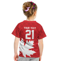 World Football 2026 Canada Custom Kid T Shirt Canucks Maple Leaf Pattern - Wonder Print Shop