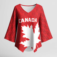 World Football 2026 Canada Custom Kimono Sleeve Blouse Canucks Maple Leaf Pattern - Wonder Print Shop