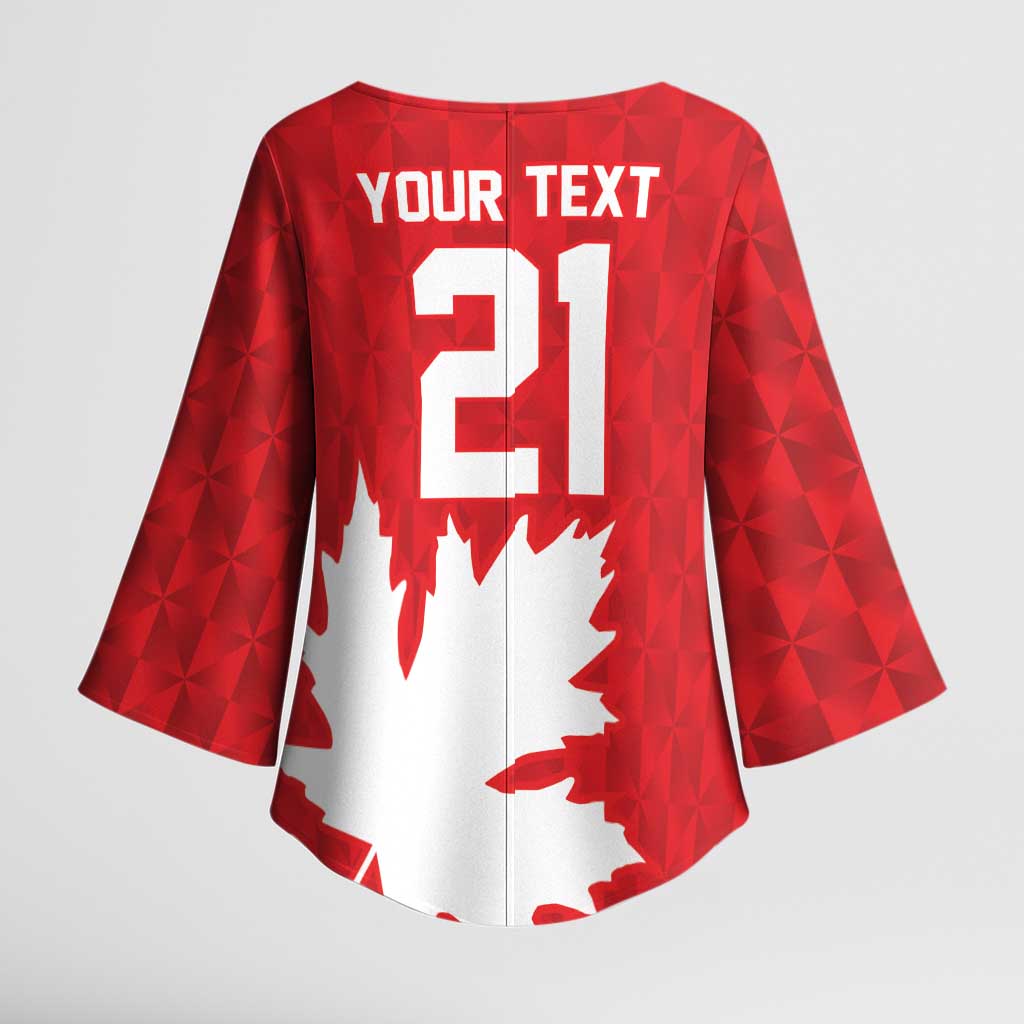 World Football 2026 Canada Custom Kimono Sleeve Blouse Canucks Maple Leaf Pattern - Wonder Print Shop