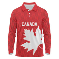 World Football 2026 Canada Custom Long Sleeve Polo Shirt Canucks Maple Leaf Pattern - Wonder Print Shop