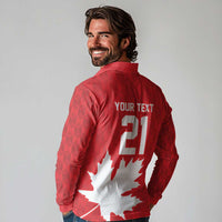 World Football 2026 Canada Custom Long Sleeve Polo Shirt Canucks Maple Leaf Pattern - Wonder Print Shop