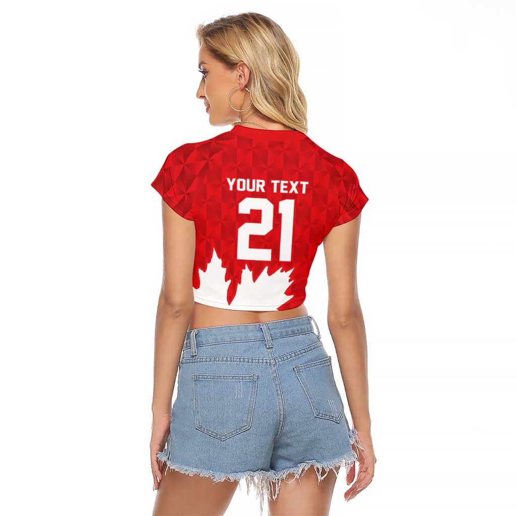 World Football 2026 Canada Custom Raglan Cropped T Shirt Canucks Maple Leaf Pattern - Wonder Print Shop