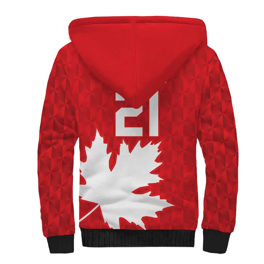 World Football 2026 Canada Custom Sherpa Hoodie Canucks Maple Leaf Pattern - Wonder Print Shop