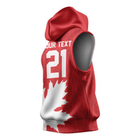 World Football 2026 Canada Custom Sleeveless Hoodie Canucks Maple Leaf Pattern - Wonder Print Shop
