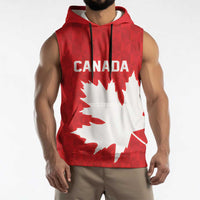 World Football 2026 Canada Custom Sleeveless Hoodie Canucks Maple Leaf Pattern - Wonder Print Shop