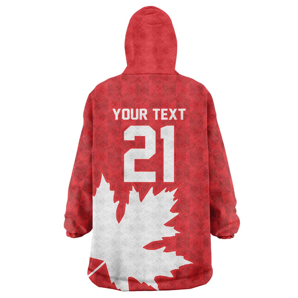 World Football 2026 Canada Custom Wearable Blanket Hoodie Canucks Maple Leaf Pattern - Wonder Print Shop