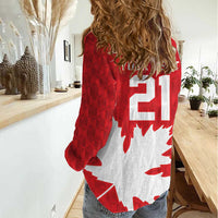 World Football 2026 Canada Custom Women Casual Shirt Canucks Maple Leaf Pattern - Wonder Print Shop