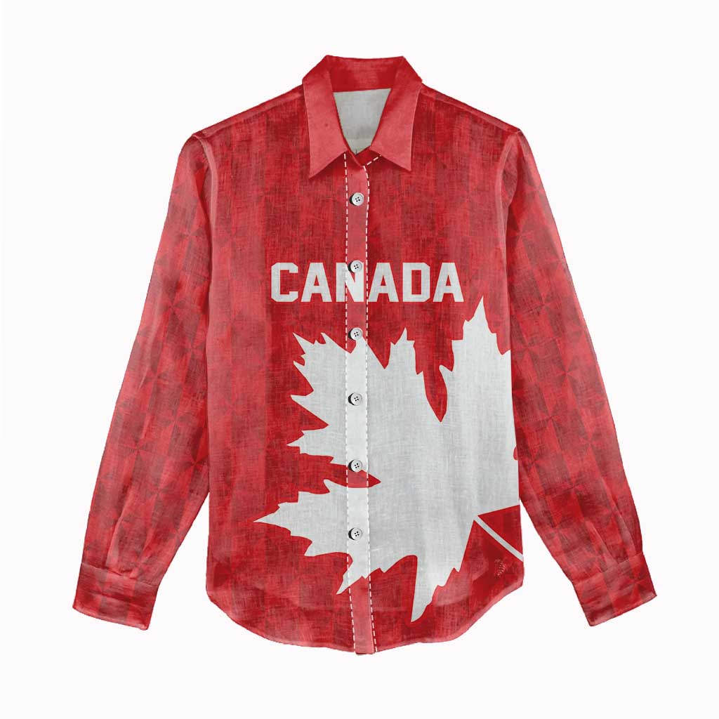 World Football 2026 Canada Custom Women Casual Shirt Canucks Maple Leaf Pattern - Wonder Print Shop
