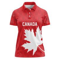 World Football 2026 Canada Custom Women Polo Shirt Canucks Maple Leaf Pattern - Wonder Print Shop