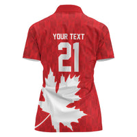 World Football 2026 Canada Custom Women Polo Shirt Canucks Maple Leaf Pattern - Wonder Print Shop