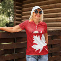 World Football 2026 Canada Custom Women Polo Shirt Canucks Maple Leaf Pattern - Wonder Print Shop