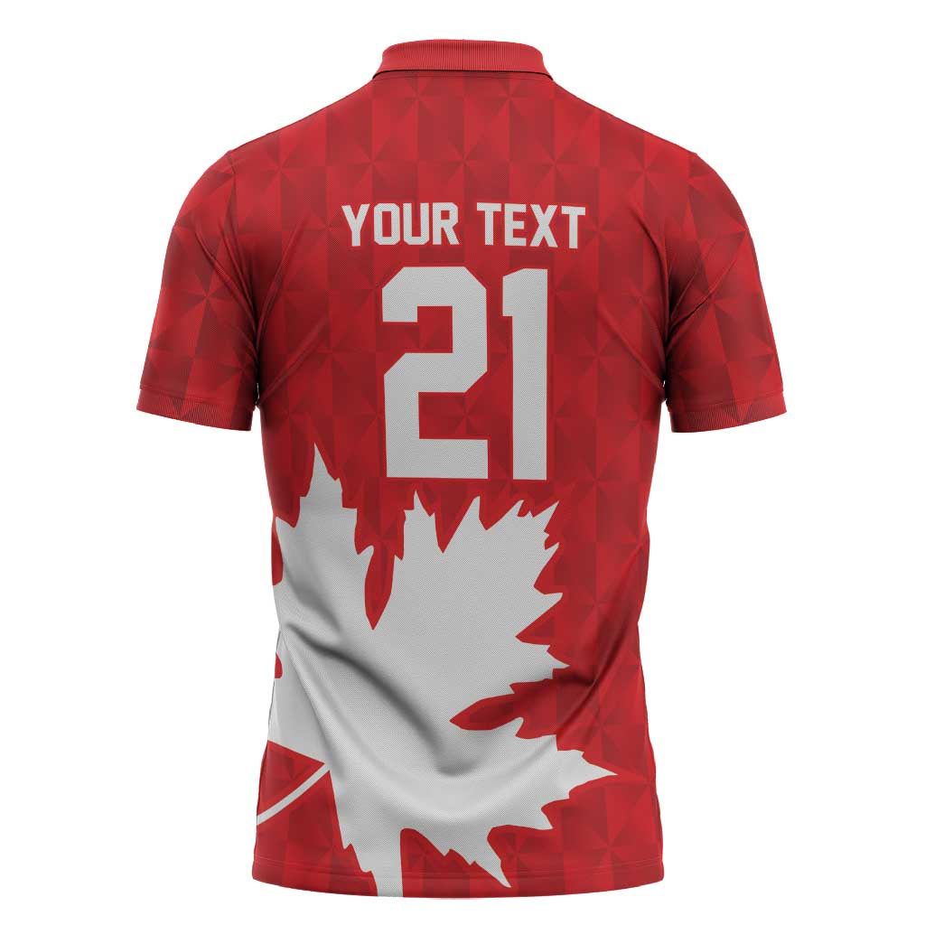 World Football 2026 Canada Custom Zipper Polo Shirt Canucks Maple Leaf Pattern - Wonder Print Shop