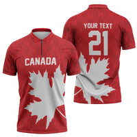 World Football 2026 Canada Custom Zipper Polo Shirt Canucks Maple Leaf Pattern - Wonder Print Shop