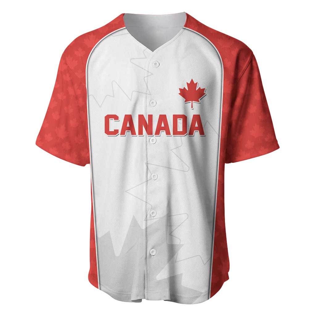 World Football 2026 Canada Custom Baseball Jersey Maple Leaf Seamless Pattern - Wonder Print Shop