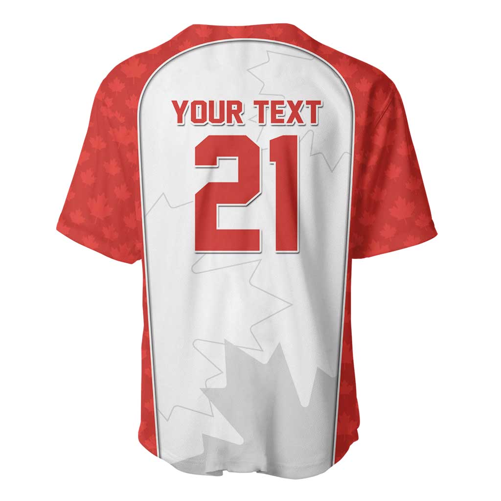 World Football 2026 Canada Custom Baseball Jersey Maple Leaf Seamless Pattern - Wonder Print Shop