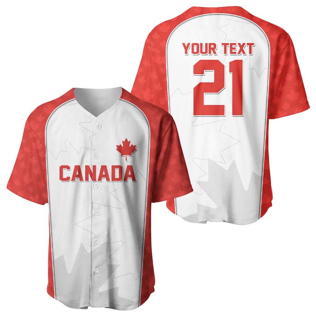 World Football 2026 Canada Custom Baseball Jersey Maple Leaf Seamless Pattern - Wonder Print Shop