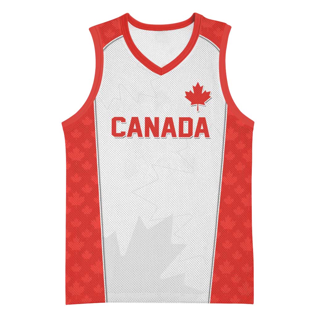 World Football 2026 Canada Custom Basketball Jersey Maple Leaf Seamless Pattern - Wonder Print Shop