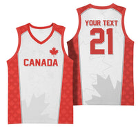 World Football 2026 Canada Custom Basketball Jersey Maple Leaf Seamless Pattern - Wonder Print Shop