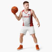 World Football 2026 Canada Custom Basketball Jersey Maple Leaf Seamless Pattern - Wonder Print Shop