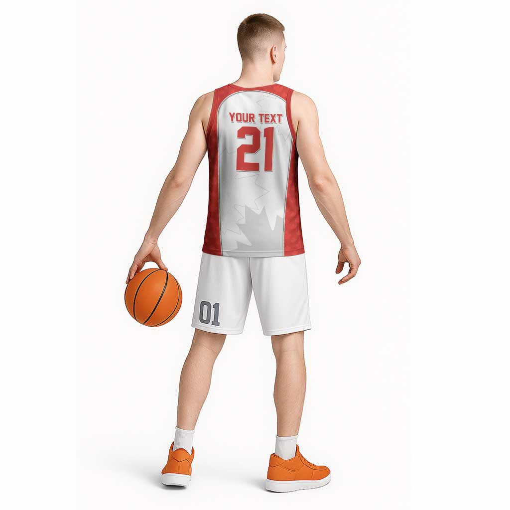 World Football 2026 Canada Custom Basketball Jersey Maple Leaf Seamless Pattern - Wonder Print Shop