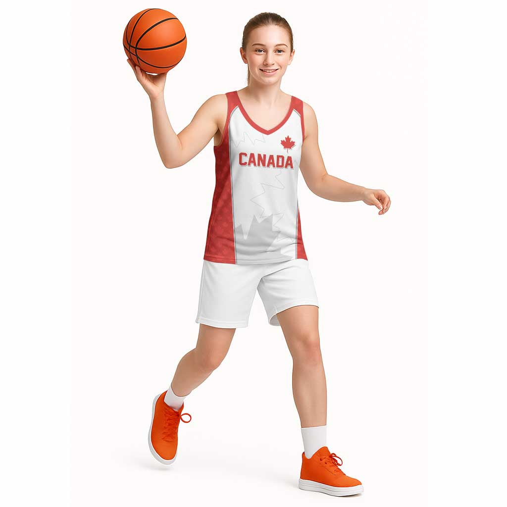 World Football 2026 Canada Custom Basketball Jersey Maple Leaf Seamless Pattern - Wonder Print Shop