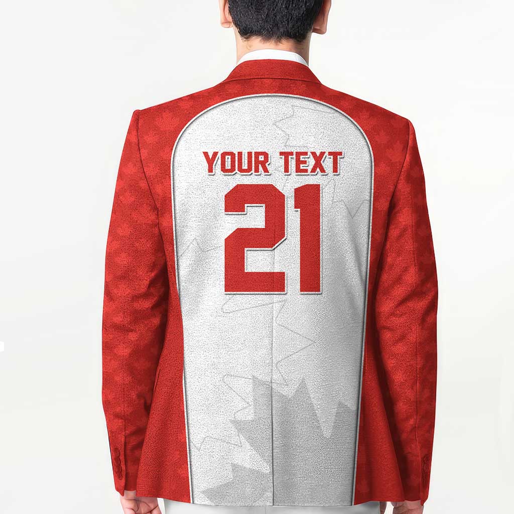 World Football 2026 Canada Custom Blazer Maple Leaf Seamless Pattern - Wonder Print Shop