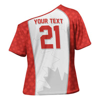 World Football 2026 Canada Custom Cross Shoulder Shirt Maple Leaf Seamless Pattern - Wonder Print Shop