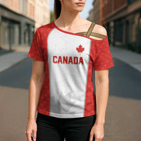 World Football 2026 Canada Custom Cross Shoulder Shirt Maple Leaf Seamless Pattern - Wonder Print Shop