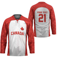 World Football 2026 Canada Custom Hockey Jersey Maple Leaf Seamless Pattern - Wonder Print Shop