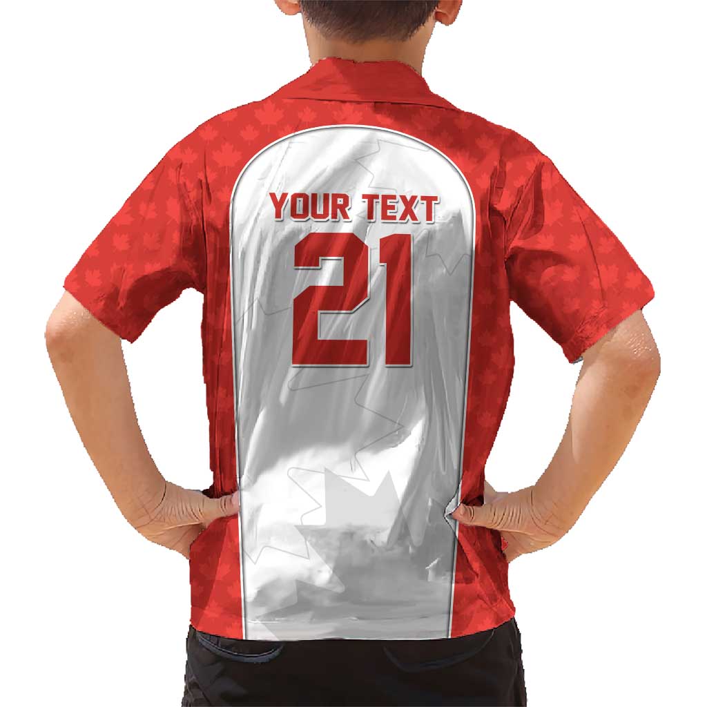 World Football 2026 Canada Custom Kid Hawaiian Shirt Maple Leaf Seamless Pattern - Wonder Print Shop