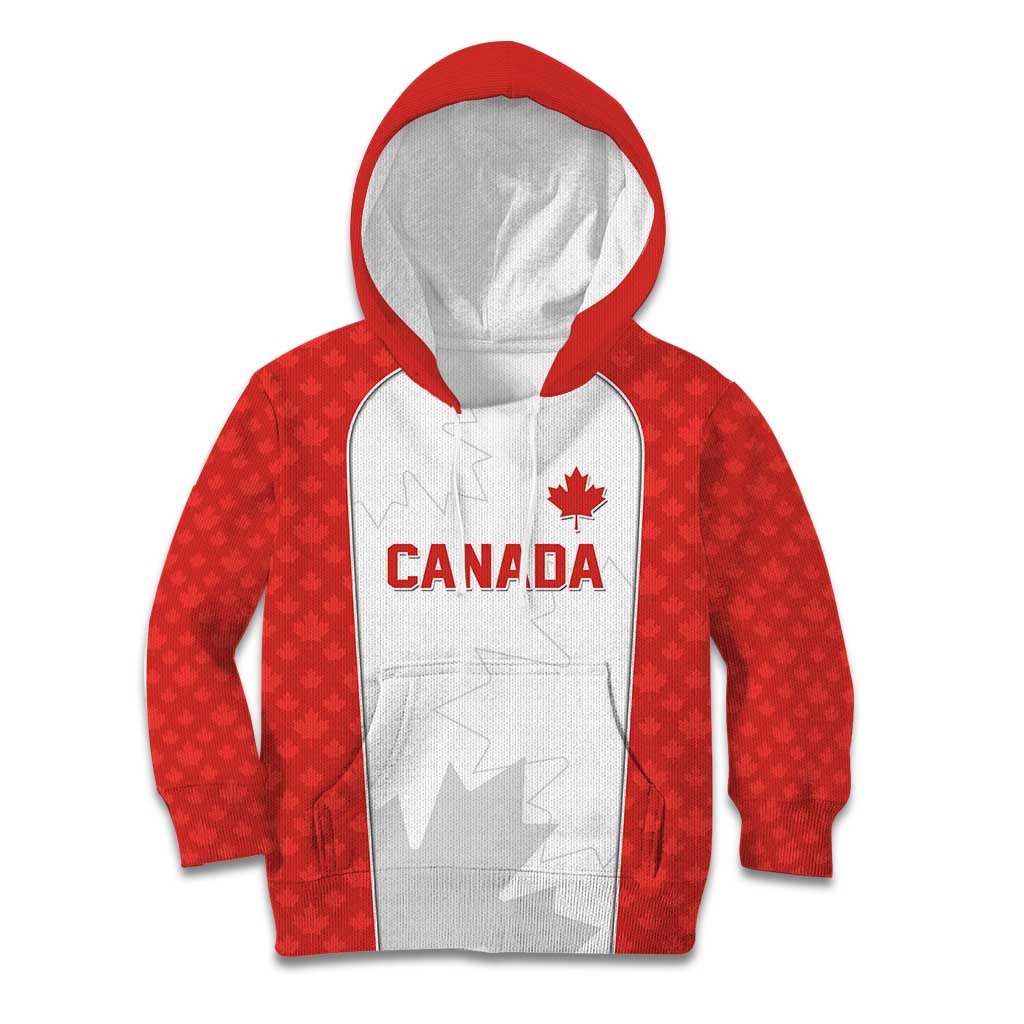 World Football 2026 Canada Custom Kid Hoodie Maple Leaf Seamless Pattern - Wonder Print Shop