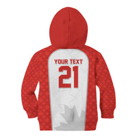 World Football 2026 Canada Custom Kid Hoodie Maple Leaf Seamless Pattern - Wonder Print Shop