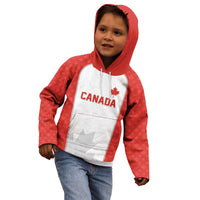 World Football 2026 Canada Custom Kid Hoodie Maple Leaf Seamless Pattern - Wonder Print Shop