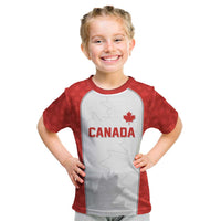 World Football 2026 Canada Custom Kid T Shirt Maple Leaf Seamless Pattern - Wonder Print Shop