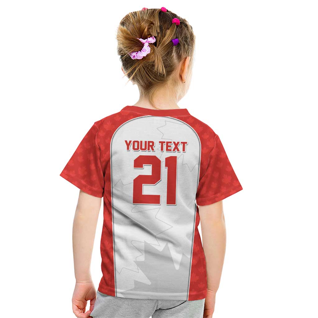 World Football 2026 Canada Custom Kid T Shirt Maple Leaf Seamless Pattern - Wonder Print Shop