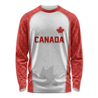World Football 2026 Canada Custom Long Sleeve Shirt Maple Leaf Seamless Pattern - Wonder Print Shop