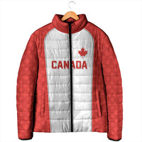 World Football 2026 Canada Custom Padded Jacket Maple Leaf Seamless Pattern - Wonder Print Shop