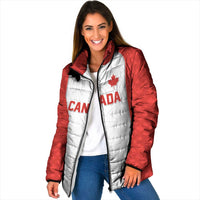 World Football 2026 Canada Custom Padded Jacket Maple Leaf Seamless Pattern - Wonder Print Shop