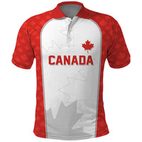 World Football 2026 Canada Custom Polo Shirt Maple Leaf Seamless Pattern - Wonder Print Shop