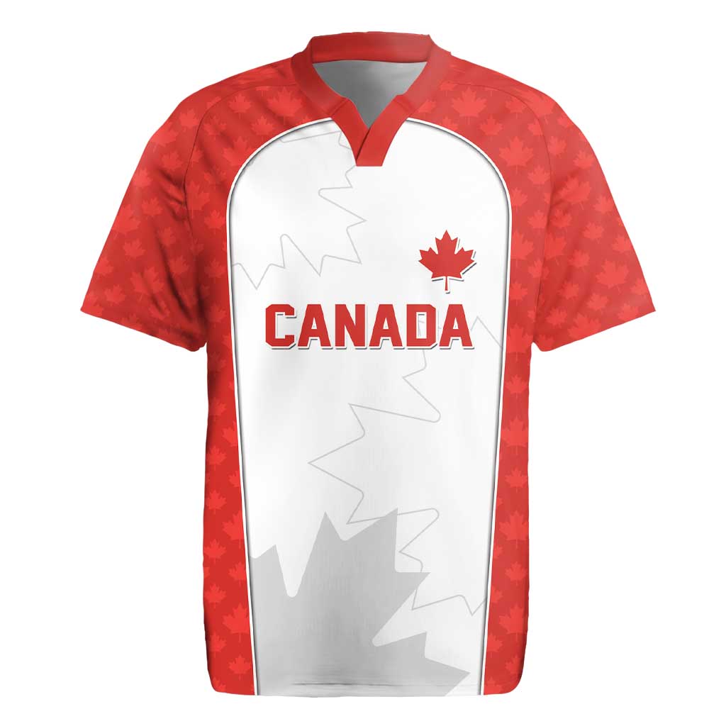 World Football 2026 Canada Custom Rugby Jersey Maple Leaf Seamless Pattern - Wonder Print Shop