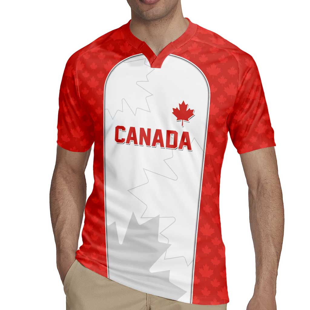 World Football 2026 Canada Custom Rugby Jersey Maple Leaf Seamless Pattern - Wonder Print Shop
