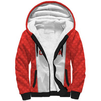 World Football 2026 Canada Custom Sherpa Hoodie Maple Leaf Seamless Pattern - Wonder Print Shop